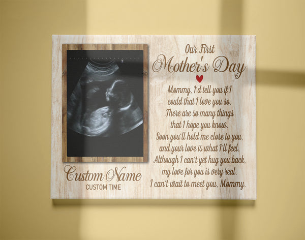 Personalized Canvas for New Mom| First Mother's Day Gift for Wife, Mom To Be, Expecting Mother| JC861