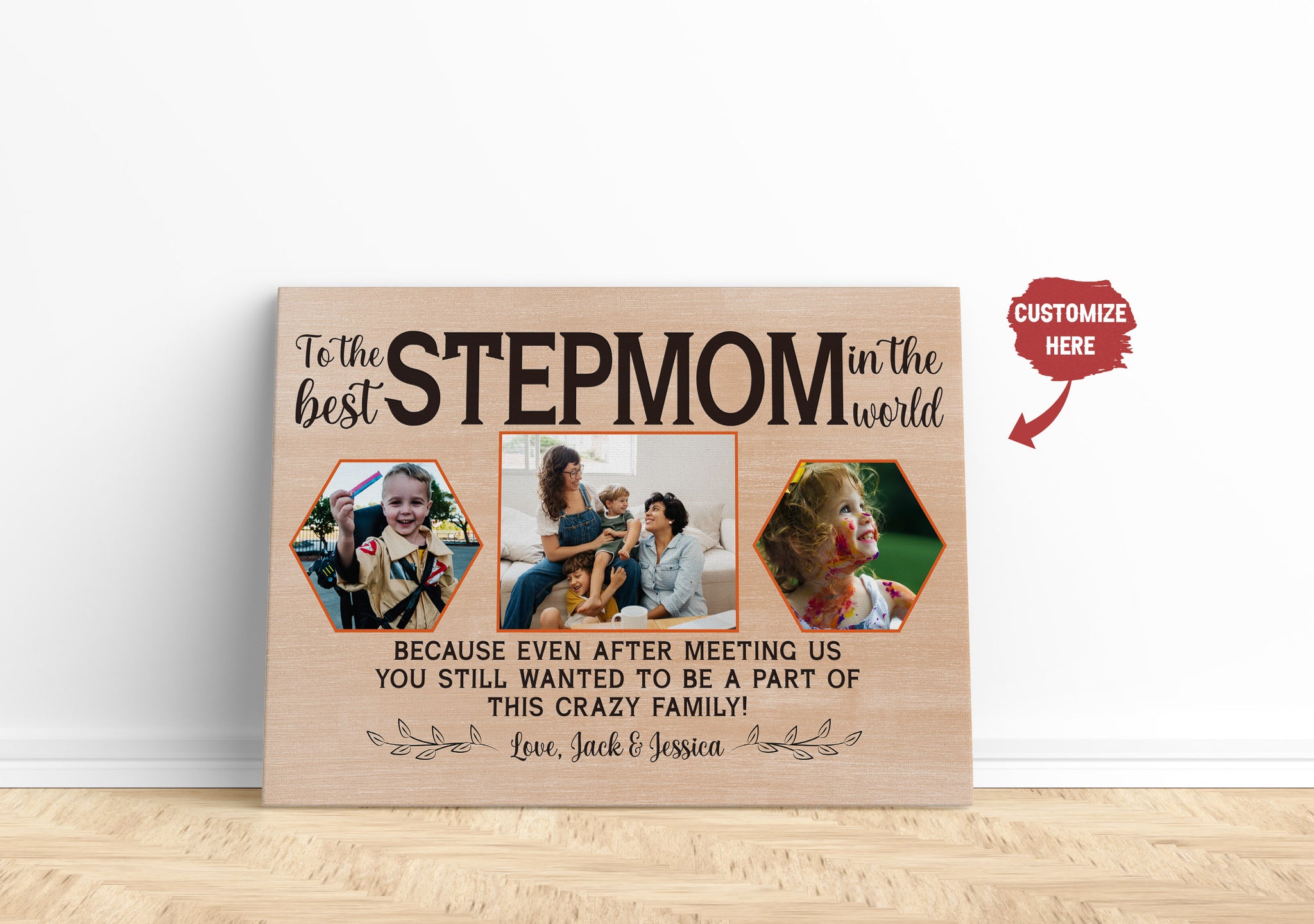We Love You Step Mom Photo Collage Canvas, Christmas Gift For Step Mom,  Personalized Gifts For Step Mom - Best Personalized Gifts For Everyone