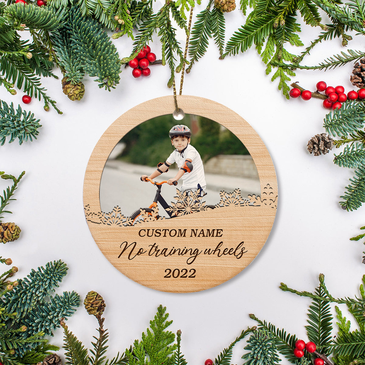 No training wheels ornament, boys girls BMX bike ornament, commemorative Christmas cycling ornament| ONT88