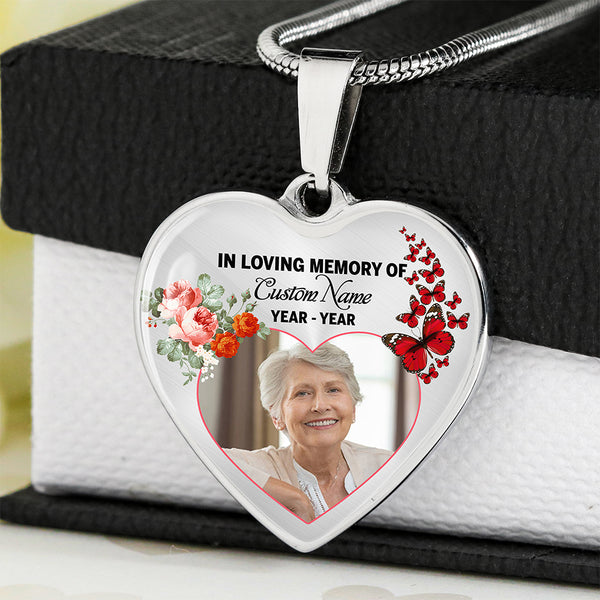 Customized memorial necklace| In loving memory jewelry| Keepsake gift for loss loved one NNT38