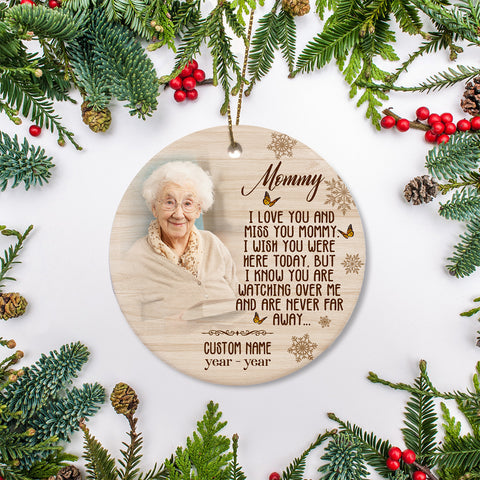 Mom memorial ornament - bereavement ornament loss of mother, Christmas in heaven, mom sympathy gift| ONT59