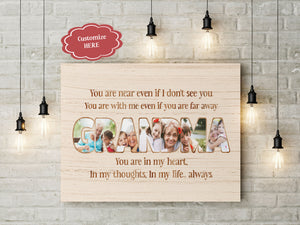 Personalized Memorial Gifts for Loss of Loved One Personalized Canvas for Grandpa Grandma Custom Photo VTQ03