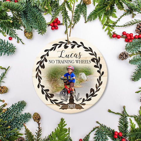 No training wheels ornament boy girl, personalized commemorate cycling ornament, biking gift| ONT39