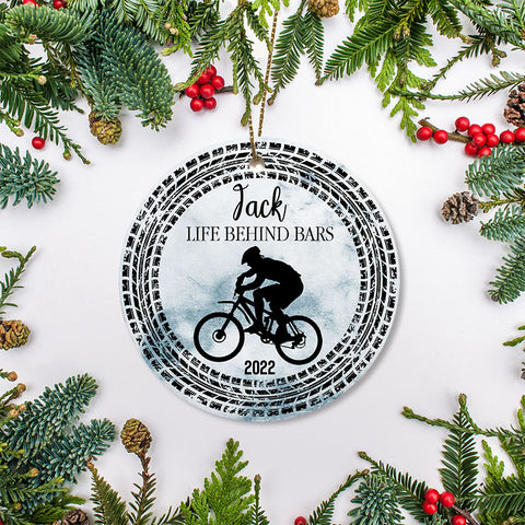 Life behind bars mountain bike ornament, cyclist ornaments, downhill MTB BMX cycling gift| ONT137