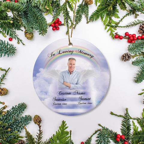 Personalized Memorial Ornament - In Loving Memory, Christmas in Heaven, Remembrance Home Decor, Memorial Gift for Loss of A Loved One| NOM95