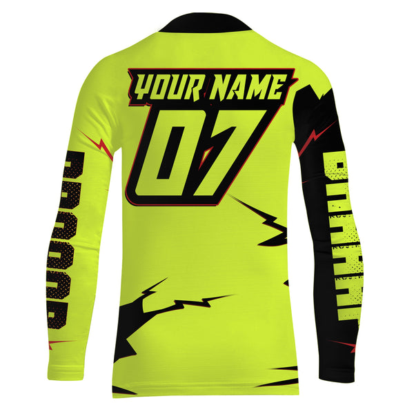 Brap kids custom Birthday Motocross jersey UPF30+ dirt bike boys girls youth MX racing long sleeve NMS1069