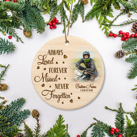 Personalized Motorcycle Memorial Ornament Christmas Sympathy Gift For Loss Of Loved One Dad Son ODT18