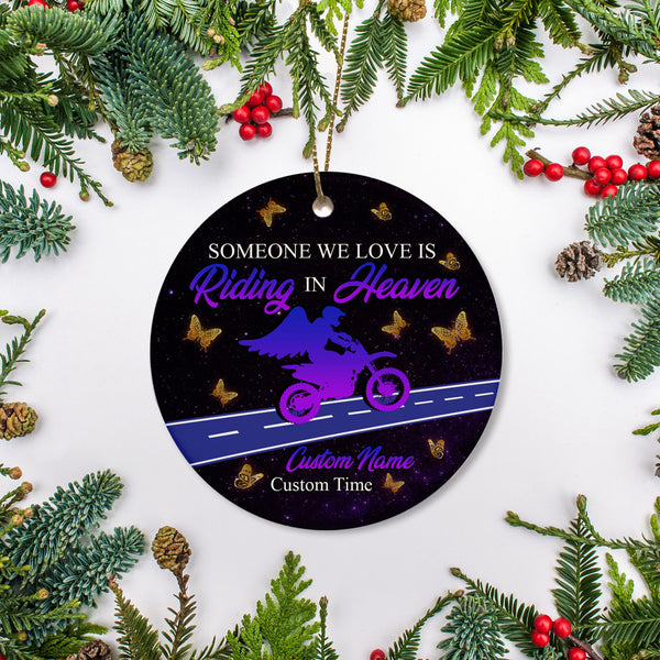 Personalized Motorcycle Ornament For Biker Christmas in Heaven Memorial Gift For Loss Of Loved One ODT04