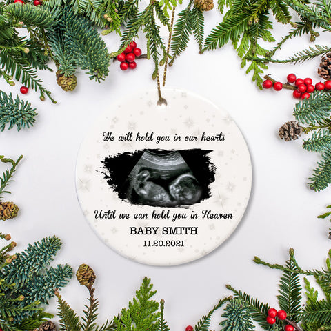 Miscarriage Memorial Ornament - Custom Sonogram Photo, Remembrance for Loss of A Baby, Pregnancy Loss Sympathy Gift, Stillbirth Bereavement| NOM64