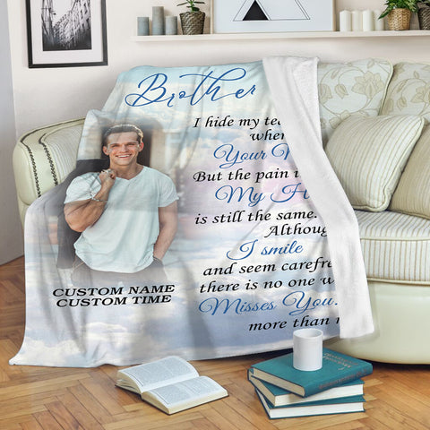 Brother Memorial Blanket, Personalized Sympathy Throw for Loss of Brother, Bereavement Condolence N2730