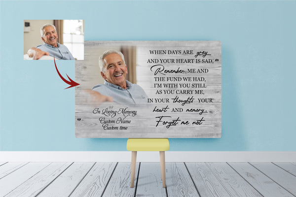 Personalized Memorial Canvas - Forget Me Not| Memorial Gift, Sympathy Gift for Loss of Father Mother Husband Son in Heaven, Bereavement Gift| In Loving Memory Remembrance| N2398