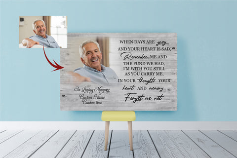 Personalized Memorial Canvas - Forget Me Not| Memorial Gift, Sympathy Gift for Loss of Father Mother Husband Son in Heaven, Bereavement Gift| In Loving Memory Remembrance| N2398