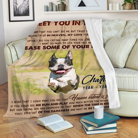 Personalized Dog Memorial Blanket| I'll Meet You In The Light Fleece Blanket Dog Loss Gift Memorial Blanket for Dog Sympathy Gift for Dog Owners Dog Memorial Gift for Pet Owners| JB278