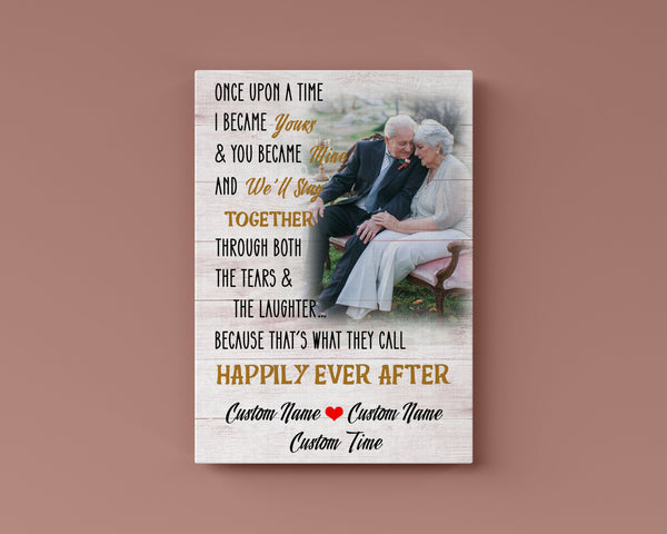 Happily Ever After Personalized Canvas| Wedding Gift for Husband Wife| Anniversary Gift for Him Her| Gift for Couple, Partner on Valentine's Day Christmas Birthday JC582 Myfihu