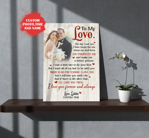 Personalized Canvas I Love You Always & Forever Wall Art| Anniversary Canvas Gift for Husband and Wife on Birthday Christmas Anniversary Gift for Him or Her JC581 Myfihu