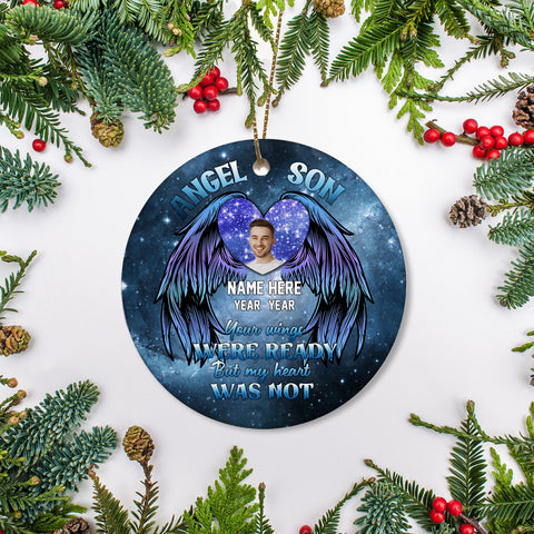 Angel Son Memorial Christmas Ornament Personalized Son in Heaven Remembrance Sympathy Gift Loss Son NOM266