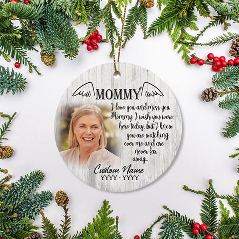 Mom memorial ornament - My angel mom, in loving memory of mother, remembrance ornament for loss| ONT60