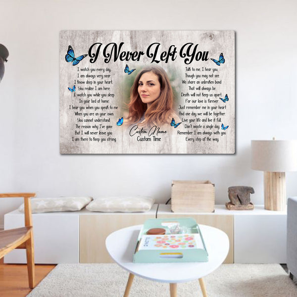 Personalized Memorial Canvas for Loss of Loved one, Sympathy Gift for Loss of Sister Daughter Mom - I Never Left You- VTQ133