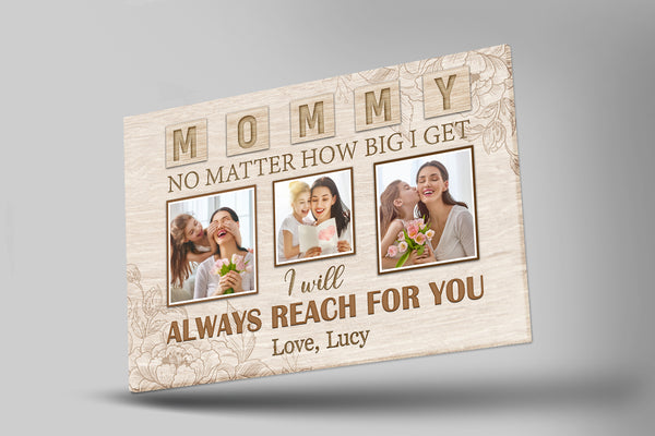 Personalized Mom Canvas - Mommy Photo Collage Mother's Day Canvas, Thoughtful Gift I Love You Mom| N2456