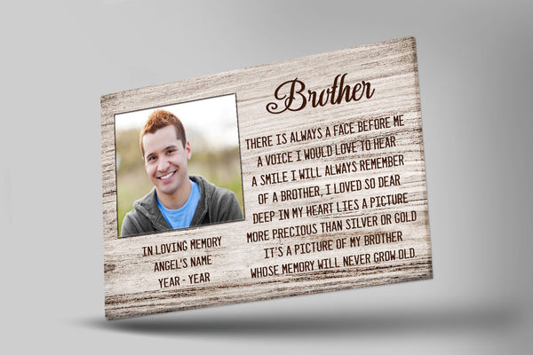 Brother Remembrance - Personalized Memorial Canvas| Memorial Gift for Loss of Brother| Sympathy, Bereavement Gift, Brother in Memory| N2145