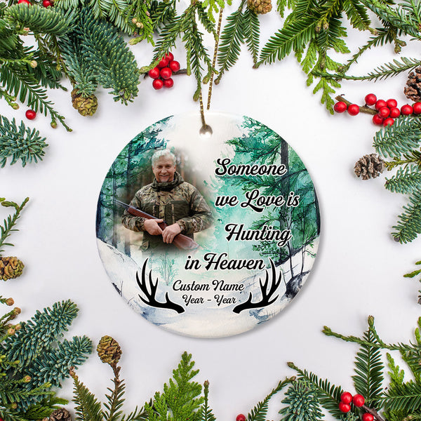 Gone Hunting In Heaven Ornament Personalized My Angel Dad Christmas Memorial Gift For Loss Of Father ODT84
