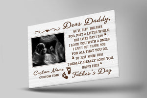 Happy First Father's Day Gift| Personalized Canvas for New Dad, Dad To Be, Expecting Father, 1st Time Dad| JC877