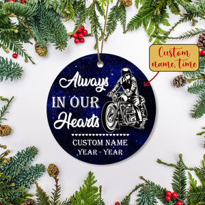 Personalized Motorcycle Memorial Ornament Christmas Sympathy Gift For Loss Of Bikers In Heaven ODT12