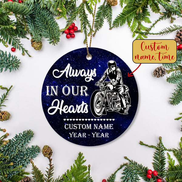 Personalized Motorcycle Memorial Ornament Christmas Sympathy Gift For Loss Of Bikers In Heaven ODT12