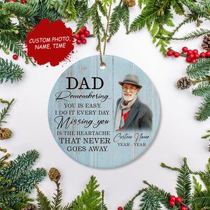 Dad memorial ornament remember you dad, Christmas in heaven, memorial gift for dad remembrance| ONT20