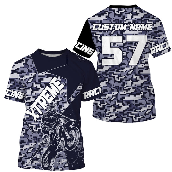 Camo Motocross jersey youth boys girls UPF30+ Motocross custom off-road racing motorcycle shirt PDT84