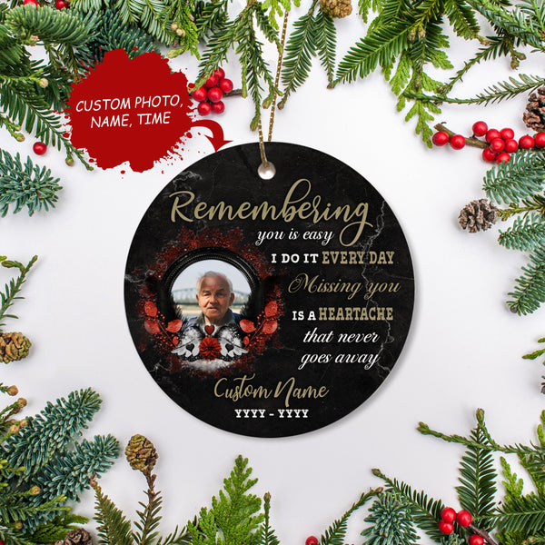 Personalized Memorial Ornament, Christmas Sympathy Gift for Loss of A Loved One in Heaven NOM324