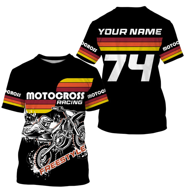 Adult&kids custom black dirt bike jersey UPF30+ Motocross off-road biker motorcycle MX shirt PDT204