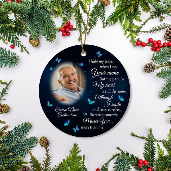 Personalized Memorial Ornament Christmas Remembrance Sympathy Gift for Loss of Mom Dad in Heaven NOM297