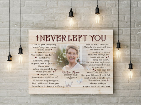 I never left you Sympathy gift for loss of loved one, Memorial canvas/poster for loss of Mother - VTQ172