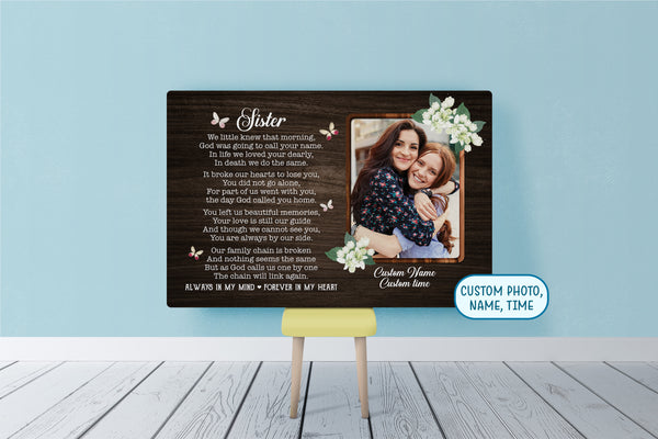 Memorial Gifts for loss of loved one Personalized Sympathy Gift Custom Canvas for loss of Sister VTQ72