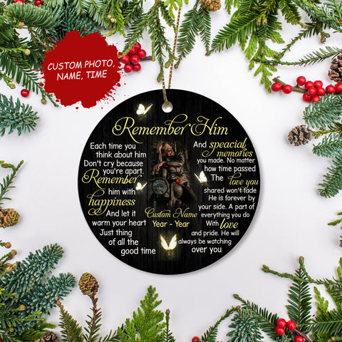 In Memory Christmas Ornament Personalized Motorcycle Remembrance Gift For Loss Of Biker In Heaven ODT34