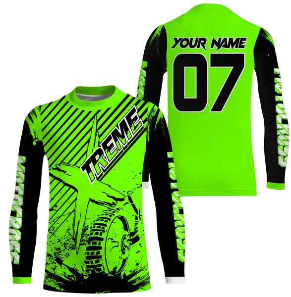 Custom green MX jersey shirt UV extreme kid&adult Motocross dirt bike racing off-road motorcycle PDT178