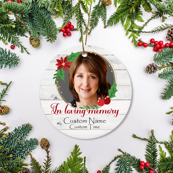 Memorial Personalized Ornament, Christmas in Heaven Bereavement Ornament for Loss of Loved One - OVT03