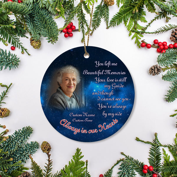 Personalized memorial ornament, remembrance ornament for loss of mom, dad, son, memorial gifts| ONT30