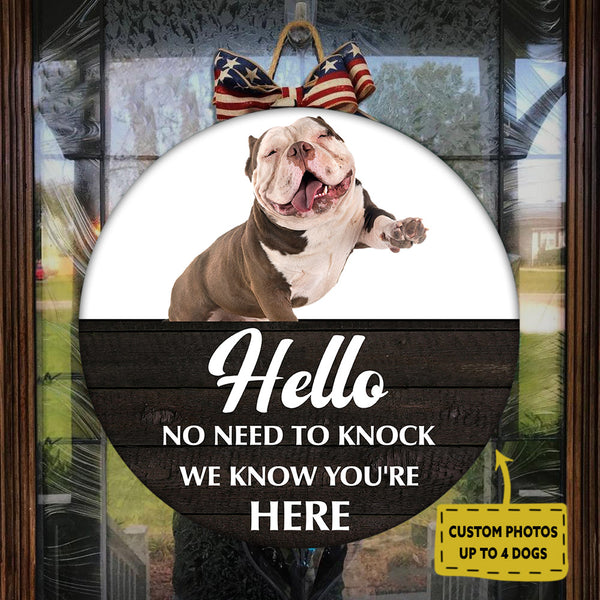 Personalized Pet Image Door Hanger| Custom Pet Picture Door Decor| Dog Welcome Sign Dog Lover Round Door Hanger| Funny Dog Door Hanger with Picture| Christmas Decoration JDH29