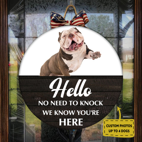 Personalized Pet Image Door Hanger| Custom Pet Picture Door Decor| Dog Welcome Sign Dog Lover Round Door Hanger| Funny Dog Door Hanger with Picture| Christmas Decoration JDH29