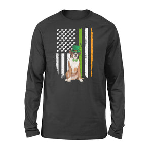 American Flag Boxer Dog St Patrick's Day Long sleeve - FSD1398D06