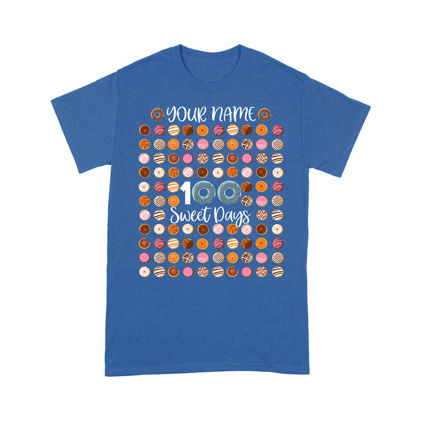 Custom shirt 100th day of school shirt, Happy 100th Day, 100 sweet days D02 NQS1266- Standard T-shirt