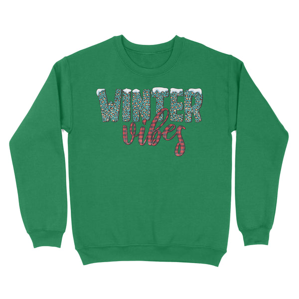 Winter Vibe Christmas Sweatshirt, Leopard Red plaid xmas gifts FFS - IPHW1905