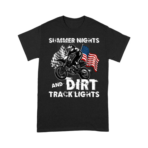 Dirt Bike Men T-shirt - Summer Nights Dirt Track Lights - Cool Extreme Motocross Biker Tee, Off-road Dirt Racing| NMS201 A01
