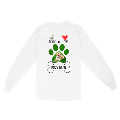 Peace love dog custom dog mom shirt, gift for dog lovers, happy mother's day dog mom D06 NQS1658 - Standard Long Sleeve