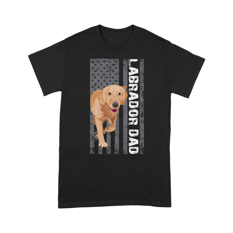 Labrador Retriever Shirt| American Flag Patriotic Tee Gift for Men Dog Dad Shirt| JTSD320