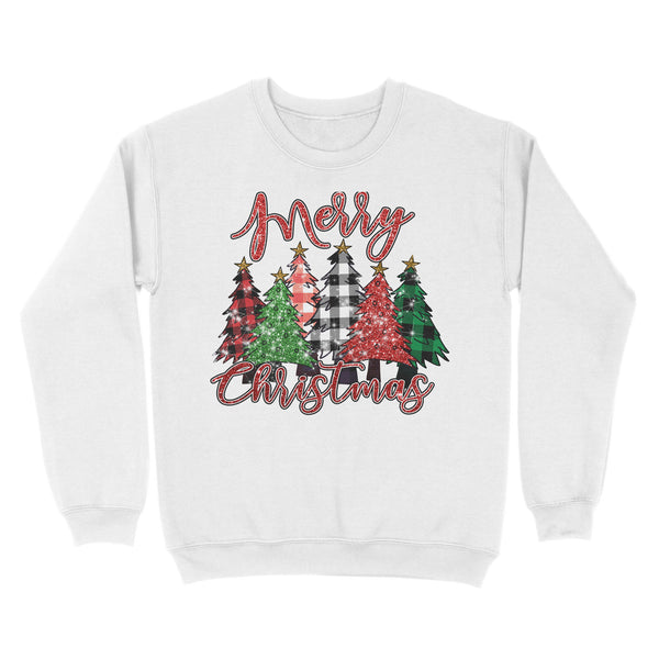 Merry Christmas Sweatshirt, buffalo Plaid Christmas tree Shirts gifts FFS - IPHW1901