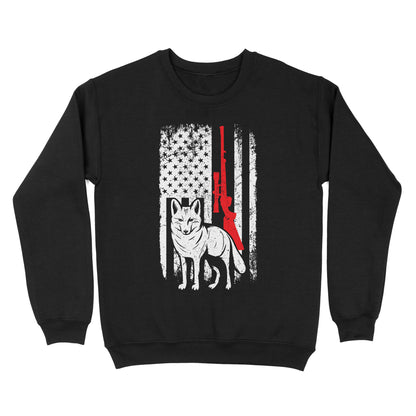 Coyote Hunting American Flag Shirts Predator Coyote Hunter Sweatshirt - FSD3053 D02