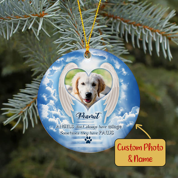 Pet Memorial Ornament Custom Photo - Stairway to Heaven, Pet Loss Christmas Ornament, Remembrance for Loss of Dog, Loss of Cat, Sympathy Gift for Dog Owners| NOM19